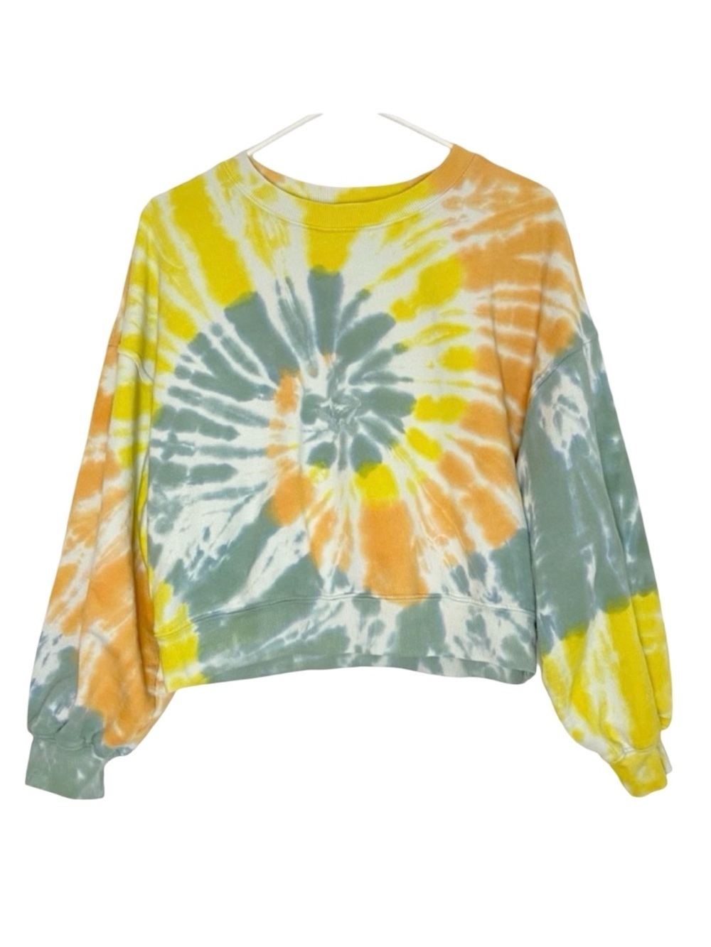 Agolde Tie Dye Sweatshirt Womens Size Small Balloon Sleeve Pullover Spiral